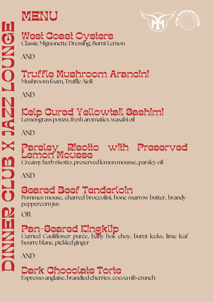 The Dinner Club Menu